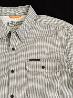 Field & Stream Mens Shirt XL Gray Check. Fast Dry Short Sleeve